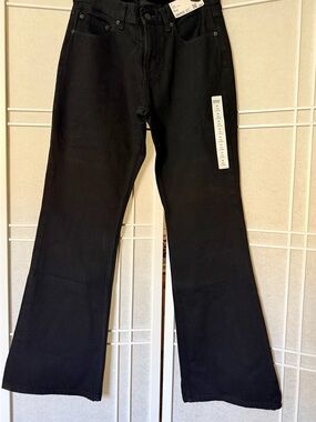 Uniqlo Black Wide-Leg Flare Jeans